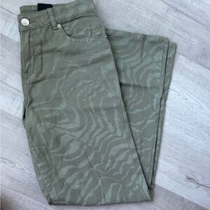 Animal Printed Straight Leg Jeans
